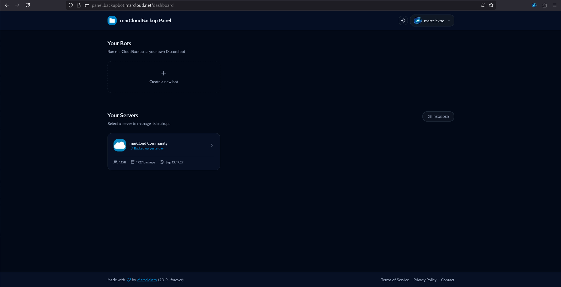 Dashboard view