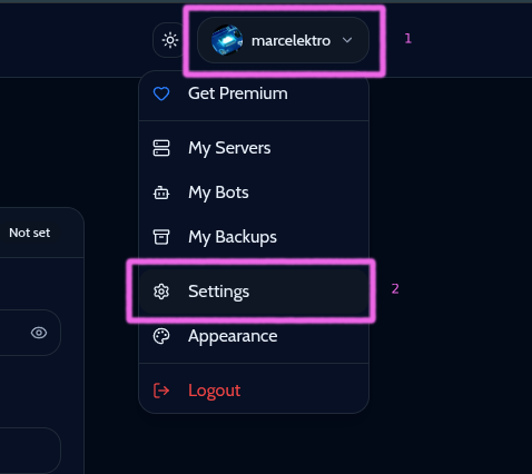 Navbar settings button